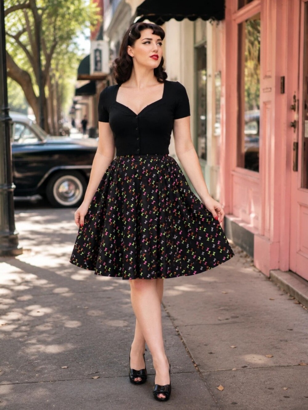 Trashy Diva Hourglass Print Gathered Mini Skirt - Picture 4 of 4